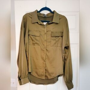 NWT Fashion Nova 2 piece pant set size L Olive Green